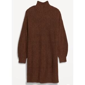 Old Navy Womens Long-Sleeve Relaxed Mock-Neck Mini Sweater Shift Dress